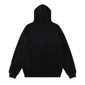 Homens Premium Custom Bordado Chama Hoodie Streetwear <span class=keywords><strong>Pullover</strong></span> com 3D Puff Lettering e Fire 242 - Product Image 6