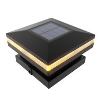 Tapa de poste de valla de luz solar 4*4 diseño de estilo moderno blanco/luz cálida LED y decoración de colores de paisaje al aire libre