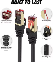KECHENG KC-1245 FFTP CAT8 26AWG(7/0.16MM) BC PVC Hitam Kabel Patch Ethernet Kabel Komunikasi RJ45