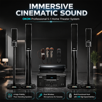 Système de cinéma maison OKON K10 5.1 Surround avec karaoké, microphone sans fil USB, amplificateur, haut-parleur, système de cinéma maison Bluetooth