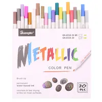 12/24 Colors Metallic Paint Markers Pens Round/Chisel Dual Tip Glitter  Doodle Dazzle Drawing Pens for Easter Egg Stone Art Pen