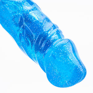 TPR Dildo elettronico trasparente per masturbarsi blu arancione rosa singola vibrazione pene per la stimolazione G-Spot per le donne - Product Image 3