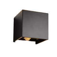 Vente flash - Lampes murales carrées en aluminium avec ampoule remplaçable - Lumière LED - Blanc chaud doux - Montage mural extérieur - Moderne