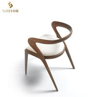 Chaises Modernes en Chêne Massif Rembourrées de Cuir pour Table à Manger