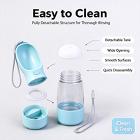 Bouteille d'eau portable 3 en 1 pour animaux de compagnie, distributeur d'eau léger et détachable, bol de voyage en plastique pour chiens et chats, promenades, randonnées