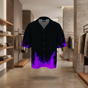 เสื้อเชิ้ตผู้ชายผู้หญิงแบบทางการทรงปกติ ผ้าโพลีเอสเตอร์ถัก 100% ปักลายตัวอักษร คอโอ ปิดกระดุม รับทำโลโก้ตามสั่ง ขายส่ง - Product Image 3