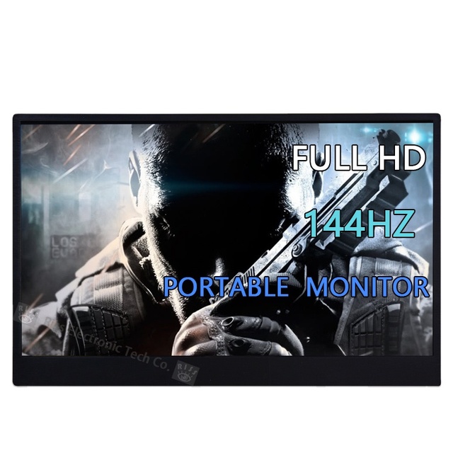 15.6 Inch Portable Gaming Monitor 144Hz with 1080p Resolution for Laptop Phone Switch PS4 Car Featuring Built-in Speaker