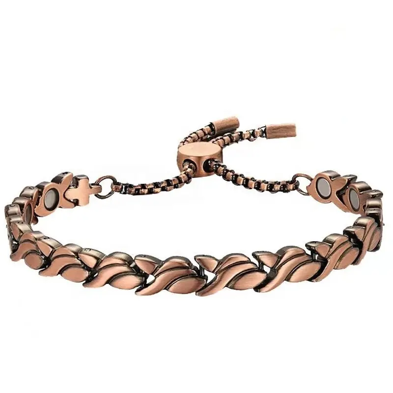 Unisex golden fish pattern vintage copper energy bracelet bio copper bracelet magnetic health copper bracelet