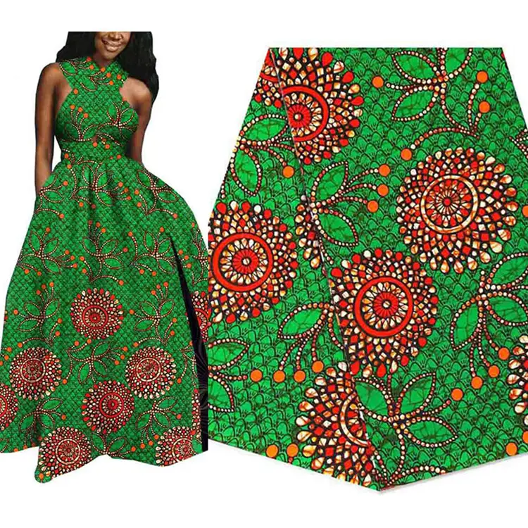 2022 vendita calda stile nazionale africano batik puro 100% cotone stampato cera abiti da donna tessuto abbigliamento in cotone