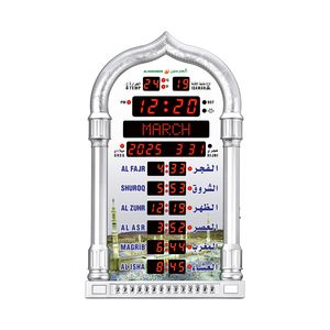Reloj Despertador Digital con <span class=keywords><strong>Hora</strong></span> Mundial, Control Remoto Automático, Multifunción, Azan Islámico, Calendario <span class=keywords><strong>de</strong></span> Ramadán, Reloj <span class=keywords><strong>de</strong></span> Mesa Musulmán - Product Image 2