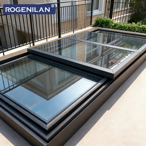 ROGENILAN Fenêtre <span class=keywords><strong>de</strong></span> toit coulissante électrique en aluminium et verre pour balcon, double vitrage, rétractable, à superposition - Product Image 5