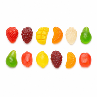 Bonbons gélifiés populaires pour fêtes d'enfants, en forme de mini-fruits, fraise, raisin, pomme, acidulés et moelleux, en sachet