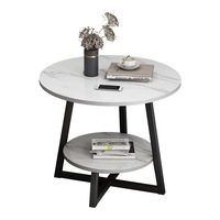 Nouveau design de table basse ronde à double couche moderne table d'appoint ronde simple de haute qualité petite table d'angle