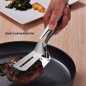 Pince alimentaire anti-brûlure la plus vendue, multifonctionnelle pour steak, barbecue extérieur, pain, poisson frit, spatule-pince - Product Image 4