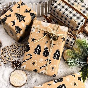 Christmas <b>Wrapping</b> <b>Paper</b> Kraft <b>Wrapping</b> <b>Paper</b> Daily black and <b>white</b> checkered <b>wrapping</b> <b>paper</b> - Product Image 2
