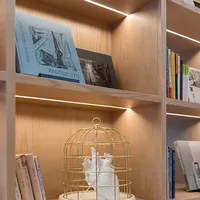 Barre lumineuse LED ultra-fine à haute luminosité intégrée pour vitrine, éclairage invisible DC12V, profil en aluminium, éclairage dissimulé