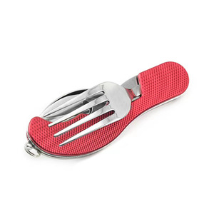 Utensili da campeggio in metallo portatile pieghevole in acciaio inossidabile con strumenti multipli, coltelli da tasca, cucchiai e forchette - Product Image 6