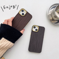 Coque de téléphone Vintage Wood Grain Texture TPU Placage Housse de protection antichoc pour Iphone 7 8 Plus Xs Xr 11 12 13 14 Pro Max