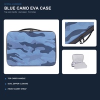 Nuevo bolso de ordenador portátil EVA con cremallera de mano de camuflaje azul protector personalizado funda dura de cuero para portátil funda de transporte