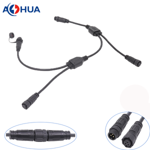 M12 Over đúc Nam Nữ điện 2 3 4 5 6 7 8 2 + 2 2 + 3 pin tùy chỉnh Splitter cáp kết nối - Product Image 1