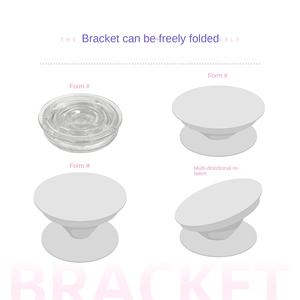 Support de téléphone portable pliable pour tableau de bord en TPU+PC, compatible avec le design mignon et décontracté de dessin animé, avec colle anti-chute - Product Image 2