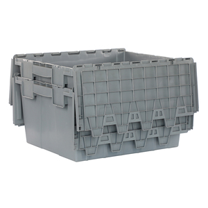 Thanh Đảo Nhà Máy Bán Buôn Nhiệm Vụ Nặng Nề nestable Nhựa Lưu Trữ Di Chuyển Crate Rắn Box Với Đính Kèm Nắp Cho Hậu Cần Di Chuyển - Product Image 6