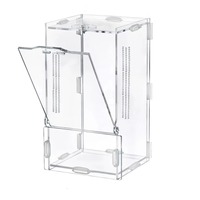 Terrarium pour reptiles en plexiglas avec couvercle en verre, grand réservoir en aluminium, enclos en acrylique pour terrarium de reptiles, cage pour reptiles