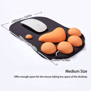 Bantalan <span class=keywords><strong>Mouse</strong></span> kaki kucing, dengan penopang pergelangan tangan lembut sandaran tangan silikon bantal sandaran pergelangan tangan nyaman alas <span class=keywords><strong>Mouse</strong></span> dekorasi meja untuk kantor - Product Image 4