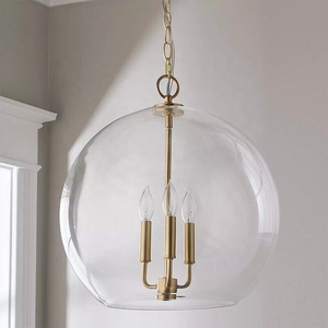 <span class=keywords><strong>Suspension</strong></span> luminaire moderne nordique à trois têtes E14 en verre transparent, économe en énergie, pour la décoration intérieure - Product Image 3