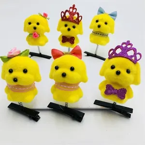 Vente chaude Enfants Mignon Cheveux Printemps Lapin Jaune Poulet Élastique Épingle À Cheveux Matériel Pince À Cheveux Décoration De Pâques Pour Les Filles