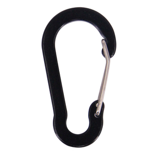 Clips de mosquetón ligeros multiusos negros Hebilla en forma de D Hebilla de resorte plana en forma de D Mosquetón de aluminio - Product Image 2
