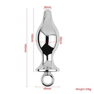 سدادة شرجية معدنية من سبائك الفضة مع شريط سحب للاستمتاع الجنسي للنساء والرجال - Product Image 6