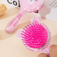 Brosse à cheveux portable pour enfants, motif ours de dessin animé transparent et mignon, en PS, avec motif tigre personnalisé