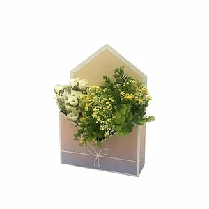 Мини-конверт с градиентной рампой, цветочный букет розы, упаковочная коробка