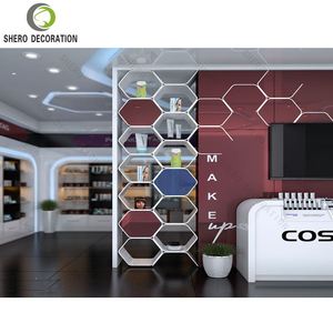 Soporte de exhibición de madera duradero personalizado Vitrina de exhibición de farmacia moderna para bonito Mostrador de tienda médica Diseño de interiores - Product Image 4