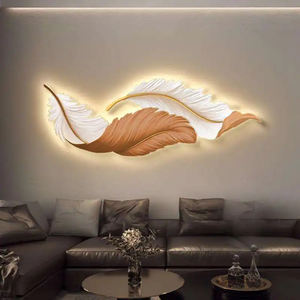 Vendita Diretta dalla Fabbrica Dipinto Moderno per Soggiorno Opera d'Arte Paesaggistica Stampa Digitale Piuma Arte Murale Dipinto con Luce a LED - Product Image 2