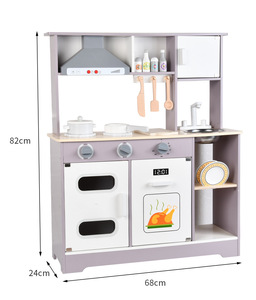 ชุดของเล่นครัวไม้สำหรับเด็กก่อนวัยเรียน สีชมพู พร้อ<span class=keywords><strong>ม</strong></span>เครื่องจำลองเตาแก๊สและเตาไฟฟ้า - Product Image 2