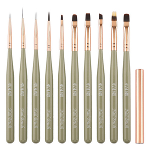 Pinceau à ongles ovale avec manche en bois de qualité supérieure, poils en nylon extra fins, logo personnalisé pour salon de manucure au gel - Product Image 1