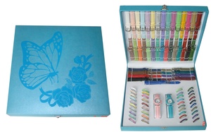 New Design Custom <strong>Interchangeable</strong> <strong>Watch</strong> Bands Girls Gift <strong>Set</strong> Beautiful Printing Box Changeable Belts Colors Women <strong>Watches</strong> - Product Image 3