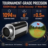Télémètre de golf personnalisé en usine avec précision de ±0,5 yard, portée de 3000 m, compensation de pente PGA, fournisseur OEM sur mesure