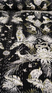 Couvre-lit Kantha vintage en coton 100% écologique, brodé à la main, style bohème, noir et blanc, décoration intérieure, toutes saisons - Product Image 6
