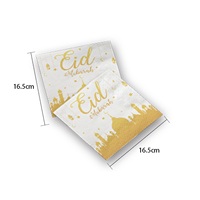 Vaisselle dorée Eid Mubarak, assiettes en papier jetables, nappe, couvre-table, fournitures pour fêtes du Ramadan, festival musulman islamique