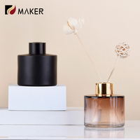 Bouteille en verre de pot de bâton de parfum d'aromathérapie 100ml 150ml 130ml 200ml Bouteille vide de diffuseur de roseau d'arôme de luxe personnalisée de couleur noire