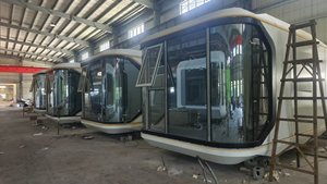 2025 modelo de fábrica nueva llegada gran oferta contenedor prefabricado cápsula espacial de lujo Casa patio trasero con cocina para <span class=keywords><strong>Costa</strong></span> de Marfil - Product Image 5
