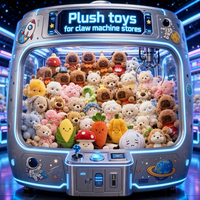 Peluche arc-en-ciel en gros pour machine à griffes, animaux en peluche doux, prix de jeu d'arcade, recharges pour machine à griffes, cadeau pour enfants