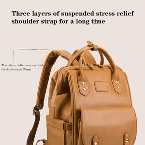RAYLON personalizado portátil de gran capacidad PU mamá bebé <span class=keywords><strong>mochila</strong></span> pañal bolsa impermeable maternidad viaje bolsa elegante cochecito - Product Image 4