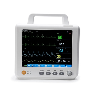 Hỗ trợ tùy chọn etco2 tái sử dụng <span class=keywords><strong>8</strong></span>-inch thú y bệnh nhân <span class=keywords><strong>Monitor</strong></span> cho chó mèo sáu tham số PR ECG Temp SpO2 NIBP HR Resp - Product Image 2