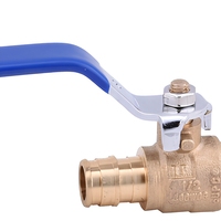 Robinet à bille en laiton sans plomb F1960 à expansion à froid PEX-A certifié NSF61 NSF372 CUPC pour systèmes d'eau chaude et froide