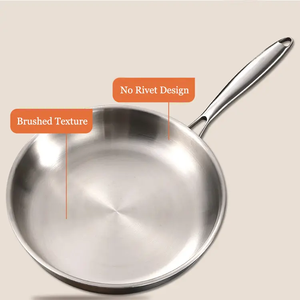 Mới 5-ply thép không gỉ đánh bóng đánh cá không có lớp phủ không dính <span class=keywords><strong>Frying</strong></span> <span class=keywords><strong>Pan</strong></span> cảm ứng dưới 8/10/12 inch Hot - Product Image 3