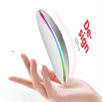 Mouse TYPE-C nirkabel, tetikus ramping dapat diisi ulang vertikal RGB untuk laptop